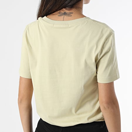 Calvin Klein - Tee Shirt Col V Femme 2560 Vert Clair