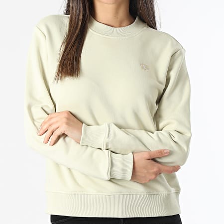 Calvin Klein - Sudadera de cuello redondo para mujer 3085 Verde claro