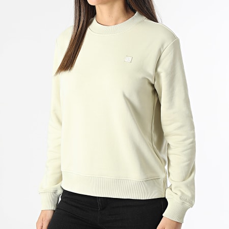 Calvin Klein - Sudadera de cuello redondo para mujer 3085 Verde claro