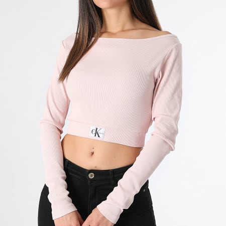 Calvin Klein - Camiseta de manga larga para mujer 3355 Rosa