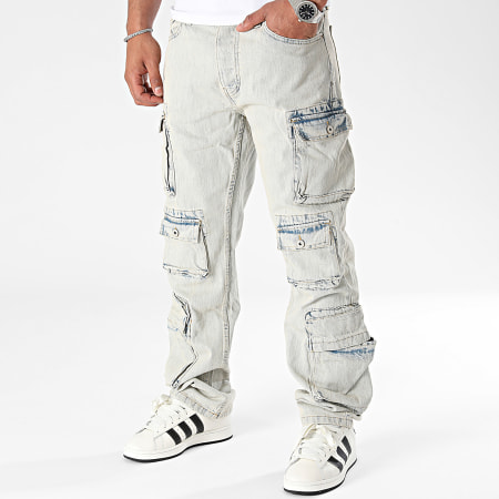 Classic Series - Blauw gewassen Cargo Jeans