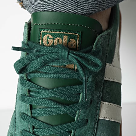 Gola - Gola Hurricane Suede Sneakers CMB046 Evergreen Off White Gum