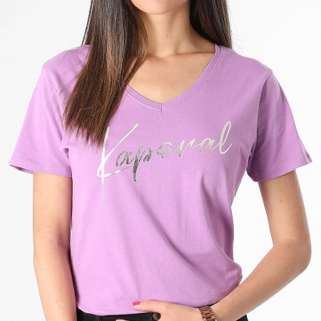 Kaporal - Camiseta esencial de mujer con cuello en V FRANW11 Morado