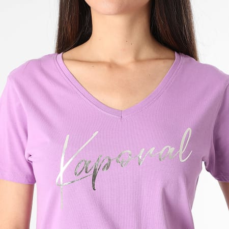 Kaporal - Maglietta essenziale donna con scollo a V FRANW11 Viola