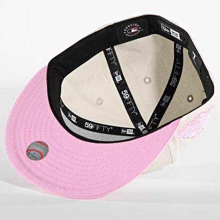 New Era - Casquette Fitted 59Fifty White Crown LA 60435051 Beige Rose