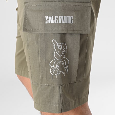 Sale Môme Paris - Conejo King Cargo Pantalones Cortos Verde Caqui Gris