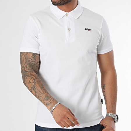 Schott NYC - Polo Manches Courtes James 3 Blanc