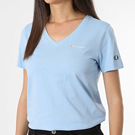 Champion - Dames-T-shirt met V-hals 117368 Lichtblauw