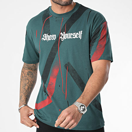 Classic Series - Verde oscuro Negro Rojo Camiseta oversize
