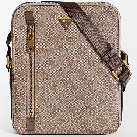 GUESS HMTOLO P4218 Borsa A Tracolla Uomo – Pelle Sintetica Nera, 20x24x5 Cm, Con Logo Metallico