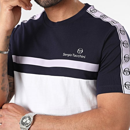 Sergio Tacchini - Gradiente 40538 Azul Marino Blanco Morado Camiseta