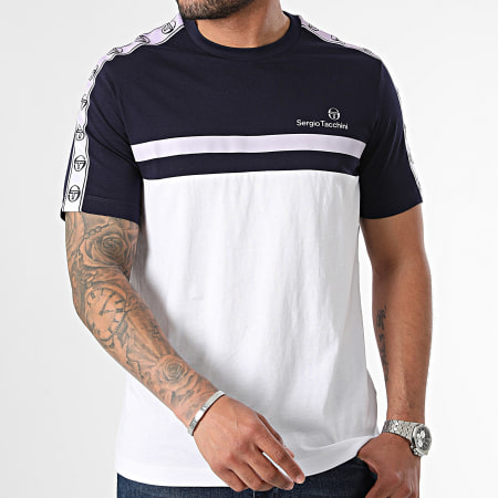 Sergio Tacchini - Tee Shirt Gradiente 40538 Bleu Marine Blanc Violet