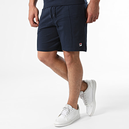 Fila - Conjunto de polo de manga corta y pantalón corto de jogging FPS1178 Azul marino