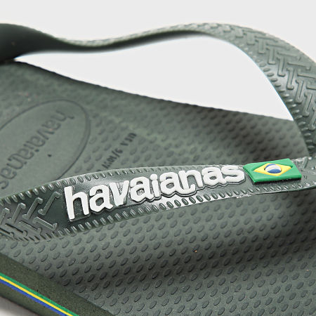 Havaianas - Tongs Brasil Logo Vert Kaki
