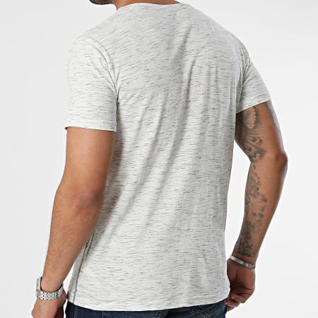 Indicode Jeans - Camiseta de bolsillo Blaine 40-042 Blanco jaspeado