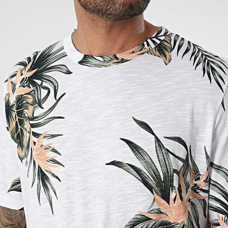 Jack And Jones - Tee Shirt Palma Blanc Floral