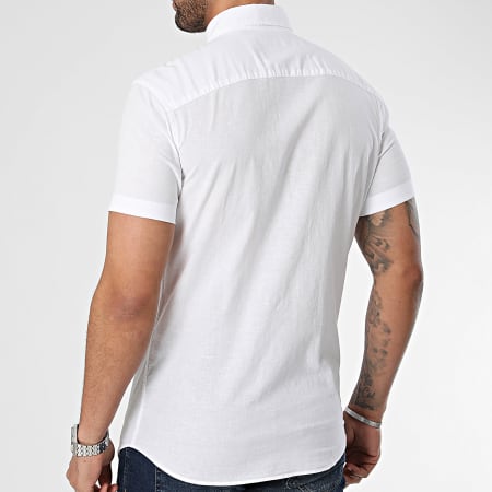 Jack And Jones - Camisa de lino de manga corta Blanca