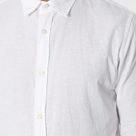 Jack And Jones - Camicia di lino a maniche lunghe bianca