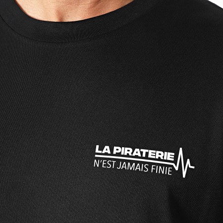 La Piraterie - Tee-Shirt Oversize Large Electrocardio Ratpi Noir