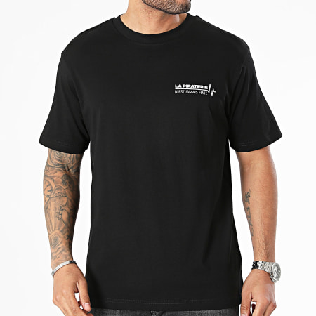 La Piraterie - Camiseta Oversize Grande Electrocardio Ratpi Negro