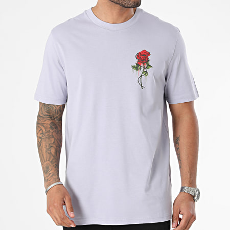 Luxury Lovers - Tee Shirt Oversize Roses Barbed Lavande