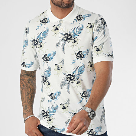 Jack And Jones - Polo Manches Courtes Chill Beige Clair Floral