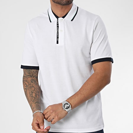 Jack And Jones - Polo Manches Courtes Steel Blanc