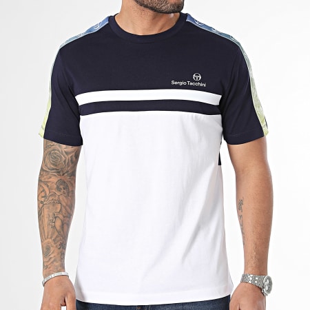 Sergio Tacchini - Camiseta Gradiente 40538 Azul Marino Blanca