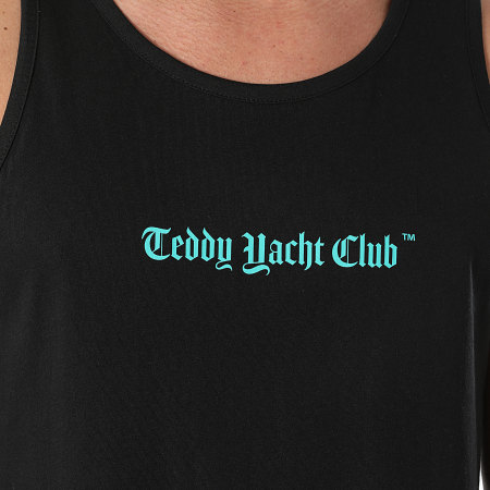 Teddy Yacht Club - Débardeur Art Series Dripping Noir Turquoise