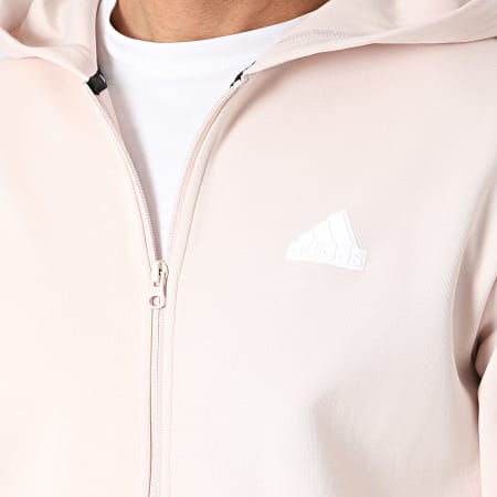 Adidas Performance - IR9207 Chaqueta rosa claro con capucha y cremallera