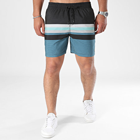 Billabong - Pantalones cortos de baño All Day Htr Stripes EBYJV00130 Negro Gris Azul
