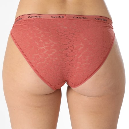Calvin Klein - Braguitas de encaje para mujer QD5213E Rojo ladrillo
