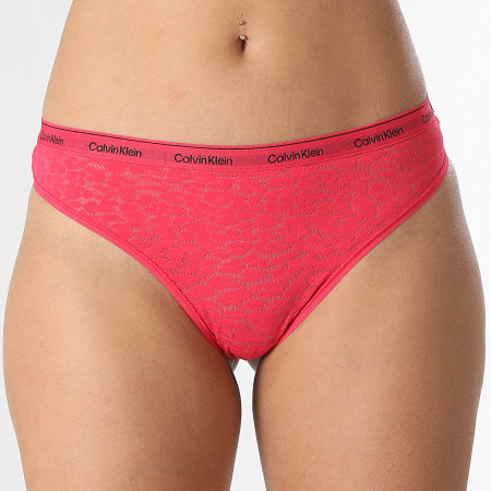Calvin Klein - Paquete brasileño de 3 pares para mujer QD5225E Blanco Rojo Rosa