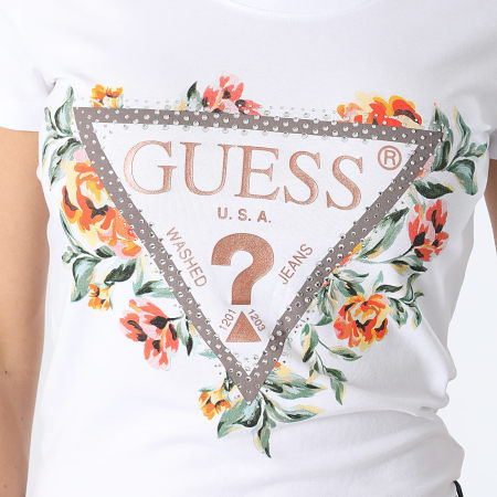 Guess - Dames-T-shirt W4GI24 Wit gebloemd