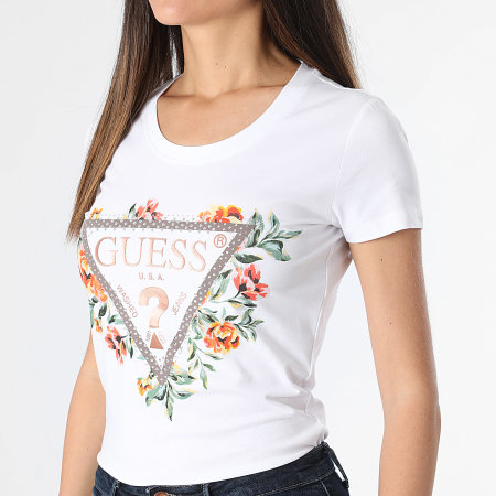 Guess - Dames-T-shirt W4GI24 Wit gebloemd