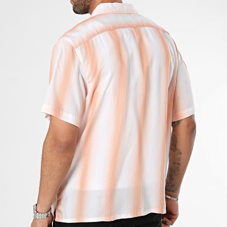 Levi's - Camisa Relajada Rayas Manga Corta 72625 Naranja Blanco