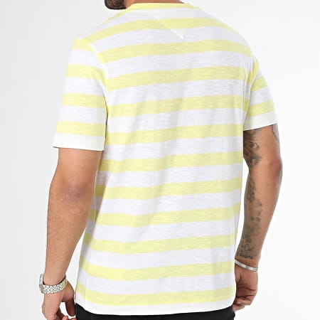 Tommy Hilfiger - Tee Shirt Stripes Slub Cotton 5205 Blanco Amarillo
