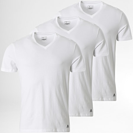 Adidas Sportswear - Lot De 3 Tee Shirts Col V 4A1M05 Blanc