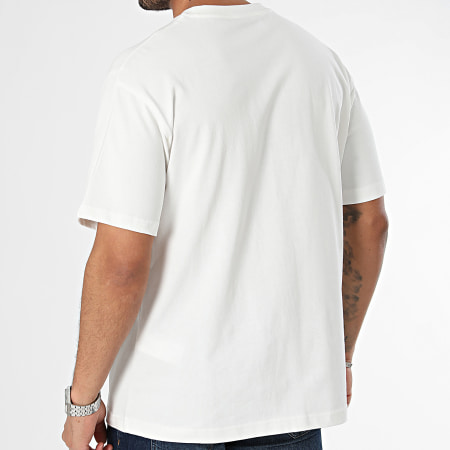 ADJ - Tee Shirt Oversize Large Coeur Chic Blanc Gris