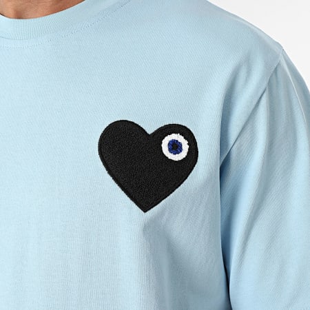 ADJ - Tee Shirt Oversize Large Coeur Chic Azzurro Nero