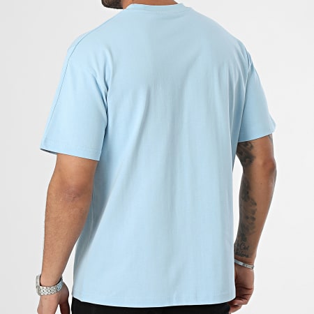ADJ - Tee Shirt Oversize Large Coeur Chic Bleu Clair Noir