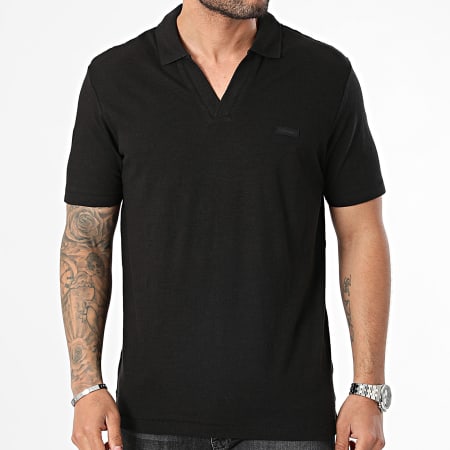 Calvin Klein - Tee Shirt Algodón Lino Abierto 2959 Negro