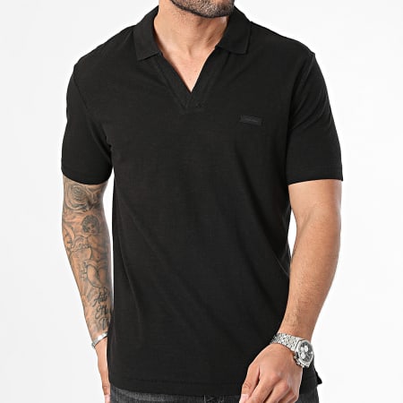 Calvin Klein - Tee Shirt Cotone Lino Aperto 2959 Nero