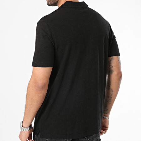 Calvin Klein - Tee Shirt Algodón Lino Abierto 2959 Negro