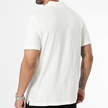 Calvin Klein - Tee Shirt Cotton Linen Open 2959 Beige Clair