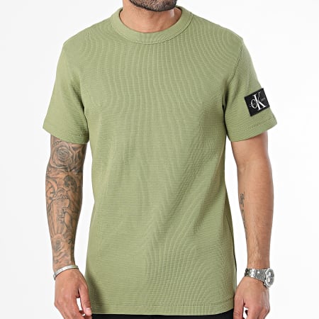Calvin Klein - Badge Waffle Tee Shirt 3489 Verde Khaki