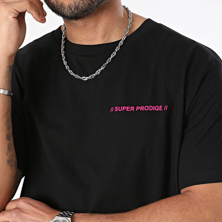 Super Prodige - Tee Shirt Oversize Large MMA Rose Fluo Noir