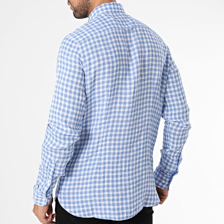 Tommy Hilfiger - Camicia a maniche lunghe in lino percalle 4604 bianco azzurro