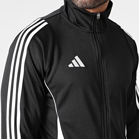 Adidas Sportswear - Veste Zippée A Bandes Tiro24 IJ9959 Noir Blanc