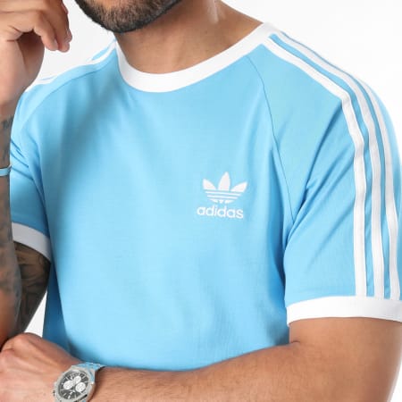 Adidas Originals - Camiseta 3 rayas IM9392 Azul claro